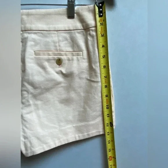 J Crew cotton eyelet basket weave peach coral shorts Sz 6 - Picture 7 of 8